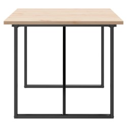 Table à manger cadre en O 180x90x75,5 cm bois pin massif acier 