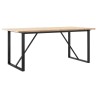 Table à manger cadre en O 180x90x75,5 cm bois pin massif acier 