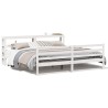 Cadre de lit sans matelas blanc 200x200 cm bois massif de pin 