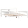 Cadre de lit sans matelas blanc 200x200 cm bois massif de pin 
