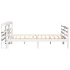 Cadre de lit sans matelas blanc 200x200 cm bois massif de pin 