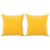 Canapé 2 places oreillers et coussins Jaune clair 120cm Velours 