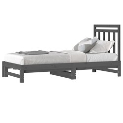 Lit coulissant sans matelas gris 2x(90x200) cm 