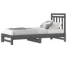 Lit coulissant sans matelas gris 2x(90x200) cm 