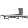 Lit coulissant sans matelas gris 2x(90x200) cm 