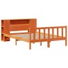 Lit bibliothèque sans matelas cire marron 120x200 cm pin massif 