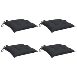 Coussins de chaise lot de 4 noir 50x50x7 cm tissu oxford 