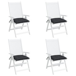 Coussins de chaise lot de 4 noir 50x50x7 cm tissu oxford 