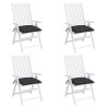Coussins de chaise lot de 4 noir 50x50x7 cm tissu oxford 
