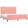Cadre de lit sans matelas rose 160x200 cm velours 