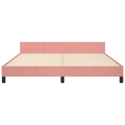 Cadre de lit sans matelas rose 160x200 cm velours 