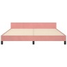 Cadre de lit sans matelas rose 160x200 cm velours 