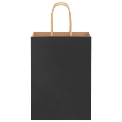 Sacs en papier 250 pcs avec poignées noir 15x8x21 cm 