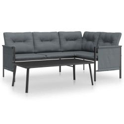 Salon de jardin 2 pcs anthracite acier 