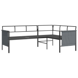 Salon de jardin 2 pcs anthracite acier 