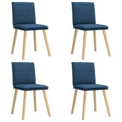 Chaises à manger lot de 4 bleu tissu 