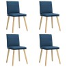 Chaises à manger lot de 4 bleu tissu 