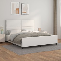 Cadre de lit sans matelas blanc 160x200 cm similicuir 