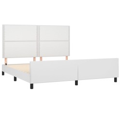 Cadre de lit sans matelas blanc 160x200 cm similicuir 