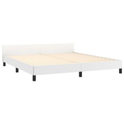 Cadre de lit sans matelas blanc 160x200 cm similicuir 