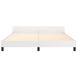 Cadre de lit sans matelas blanc 160x200 cm similicuir 