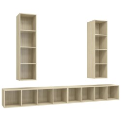 Meubles TV muraux 4 pcs Chêne sonoma Bois d'ingénierie 