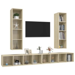 Meubles TV muraux 4 pcs Chêne sonoma Bois d'ingénierie 