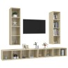 Meubles TV muraux 4 pcs Chêne sonoma Bois d'ingénierie 