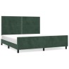 Cadre de lit sans matelas vert foncé velours 