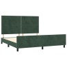Cadre de lit sans matelas vert foncé velours 