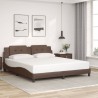 Cadre de lit sans matelas marron 180x200 cm similicuir 