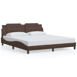 Cadre de lit sans matelas marron 180x200 cm similicuir 