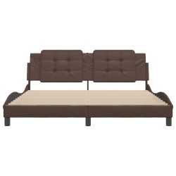 Cadre de lit sans matelas marron 180x200 cm similicuir 