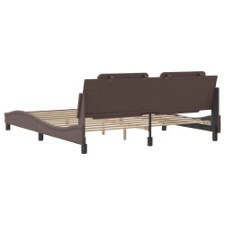 Cadre de lit sans matelas marron 180x200 cm similicuir 