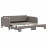Lit de jour avec lit gigogne taupe 100x200 cm tissu 