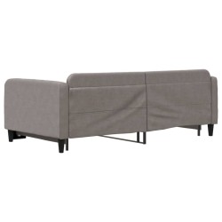 Lit de jour avec lit gigogne taupe 100x200 cm tissu 