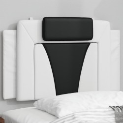 Coussin de tête de lit noir et blanc 90 cm similicuir 