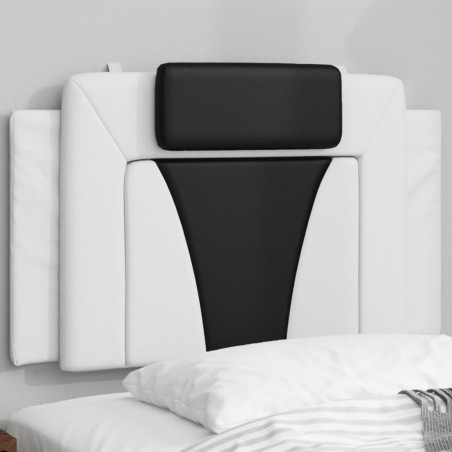 Coussin de tête de lit noir et blanc 90 cm similicuir 