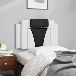 Coussin de tête de lit noir et blanc 90 cm similicuir 