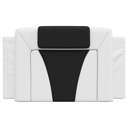 Coussin de tête de lit noir et blanc 90 cm similicuir 