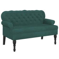 Banc avec dossier vert foncé 119,5x64,5x75 cm velours 
