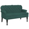 Banc avec dossier vert foncé 119,5x64,5x75 cm velours 