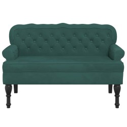 Banc avec dossier vert foncé 119,5x64,5x75 cm velours 