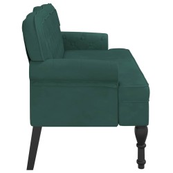 Banc avec dossier vert foncé 119,5x64,5x75 cm velours 