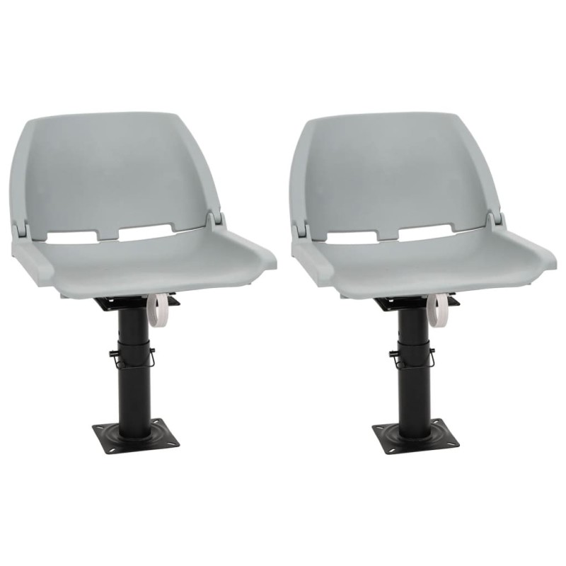 Sièges bateau lot de 2 piédestal hauteur réglable pivotant 360° 