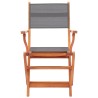Chaises pliables de jardin lot de 4 Gris Eucalyptus textilène 