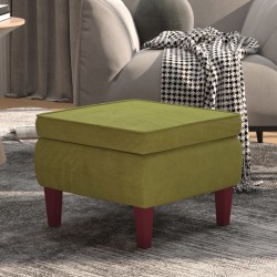 Tabouret avec pieds en bois Vert clair Velours 
