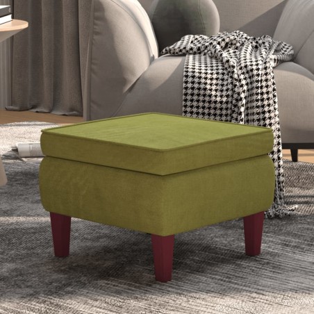 Tabouret avec pieds en bois Vert clair Velours 