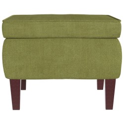 Tabouret avec pieds en bois Vert clair Velours 
