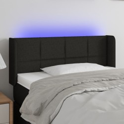 Tête de lit à LED Noir 83x16x78/88 cm Tissu 